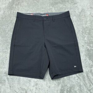 Quiksilver Mens Black Flat Front Stretch Shorts Size 30 UV Protection a1377